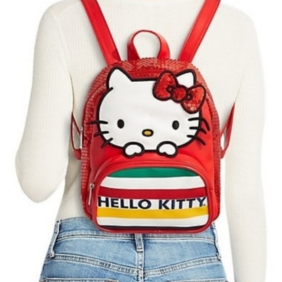 New Hello Kitty X HBC Mini Backpack Red Sequins Exclusive Collaboration - Picture 1 of 6